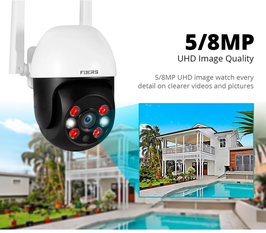 Fuers 8MP 4K IP Camera Tuya Smart Outdoor Home Security Auto Tracking AI Human Detection Camera WIFI CCTV Surveillance Camera Fuers 8MP 4K IP Camera Tuya Smart Outdoor Home Security Auto Tracking AI Human Detection Camera WIFI CCTV Surveillance Camera