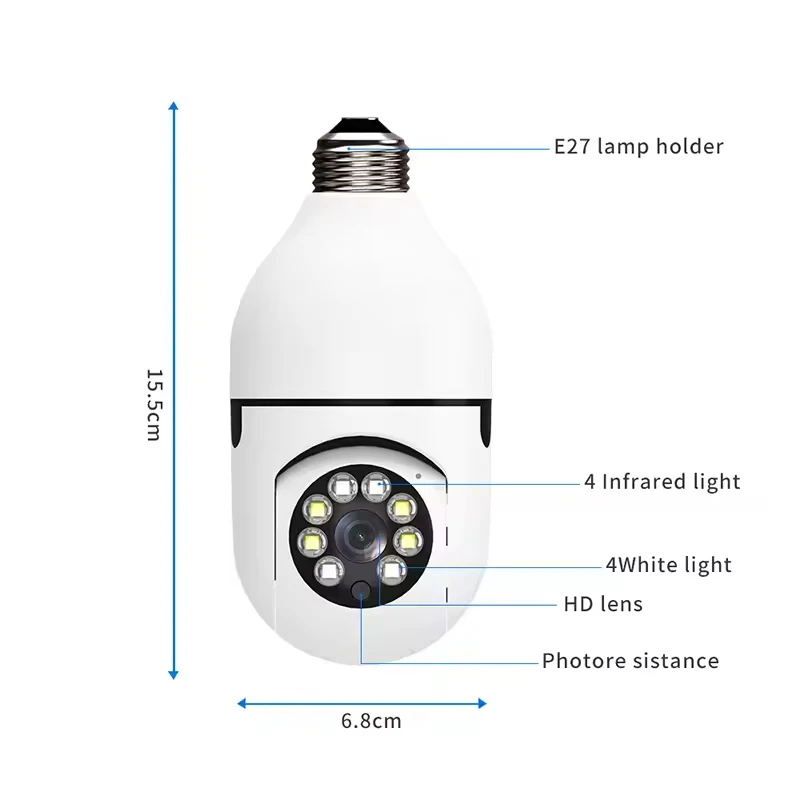 4G WiFi IP Camera E27 Bulb Cam 3MP Wireless Baby Monitor AI Tracking Security Video Surveillance Pet Cam SmartLife Indoor 4G WiFi IP Camera E27 Bulb Cam 3MP Wireless Baby Monitor AI Tracking Security Video Surveillance Pet Cam SmartLife Indoor