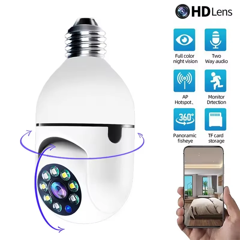 4G WiFi IP Camera E27 Bulb Cam 3MP Wireless Baby Monitor AI Tracking Security Video Surveillance Pet Cam SmartLife Indoor 4G WiFi IP Camera E27 Bulb Cam 3MP Wireless Baby Monitor AI Tracking Security Video Surveillance Pet Cam SmartLife Indoor