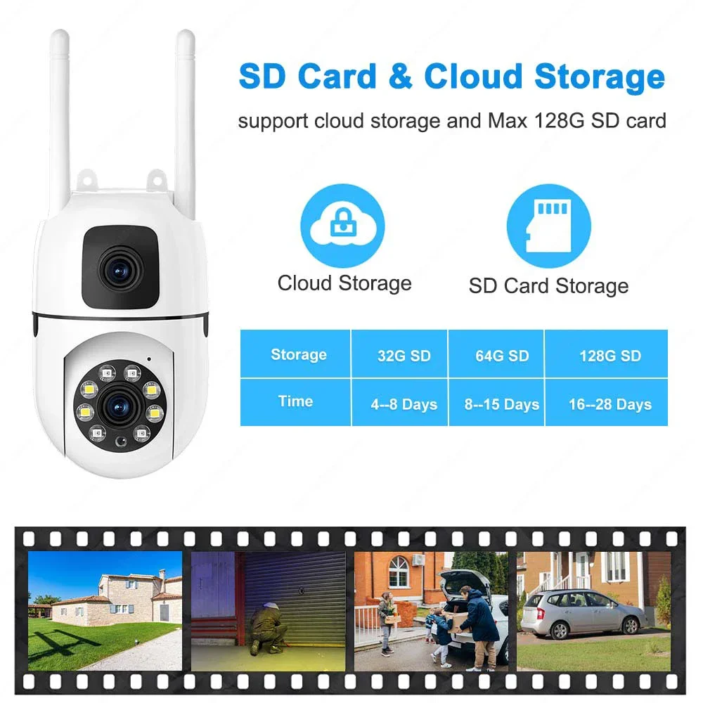 WiFi IP Camera Security Protection Dual Lens Dual Screen Wireless Indoor Monitor Auto Track PTZ CCTV Video Surveillance V380 Pro WiFi IP Camera Security Protection Dual Lens Dual Screen Wireless Indoor Monitor Auto Track PTZ CCTV Video Surveillance V380 Pro