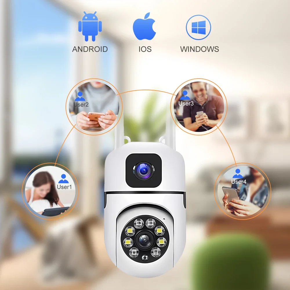 WiFi IP Camera Security Protection Dual Lens Dual Screen Wireless Indoor Monitor Auto Track PTZ CCTV Video Surveillance V380 Pro WiFi IP Camera Security Protection Dual Lens Dual Screen Wireless Indoor Monitor Auto Track PTZ CCTV Video Surveillance V380 Pro