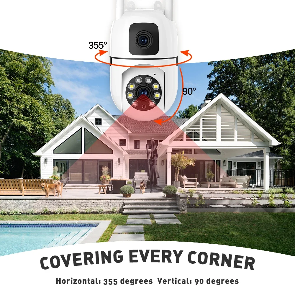 WiFi IP Camera Security Protection Dual Lens Dual Screen Wireless Indoor Monitor Auto Track PTZ CCTV Video Surveillance V380 Pro WiFi IP Camera Security Protection Dual Lens Dual Screen Wireless Indoor Monitor Auto Track PTZ CCTV Video Surveillance V380 Pro