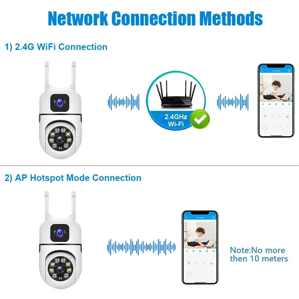 WiFi IP Camera Security Protection Dual Lens Dual Screen Wireless Indoor Monitor Auto Track PTZ CCTV Video Surveillance V380 Pro WiFi IP Camera Security Protection Dual Lens Dual Screen Wireless Indoor Monitor Auto Track PTZ CCTV Video Surveillance V380 Pro