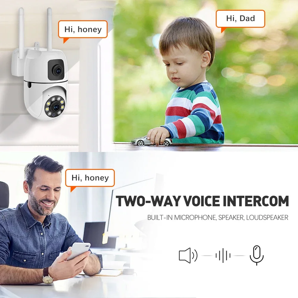 WiFi IP Camera Security Protection Dual Lens Dual Screen Wireless Indoor Monitor Auto Track PTZ CCTV Video Surveillance V380 Pro WiFi IP Camera Security Protection Dual Lens Dual Screen Wireless Indoor Monitor Auto Track PTZ CCTV Video Surveillance V380 Pro