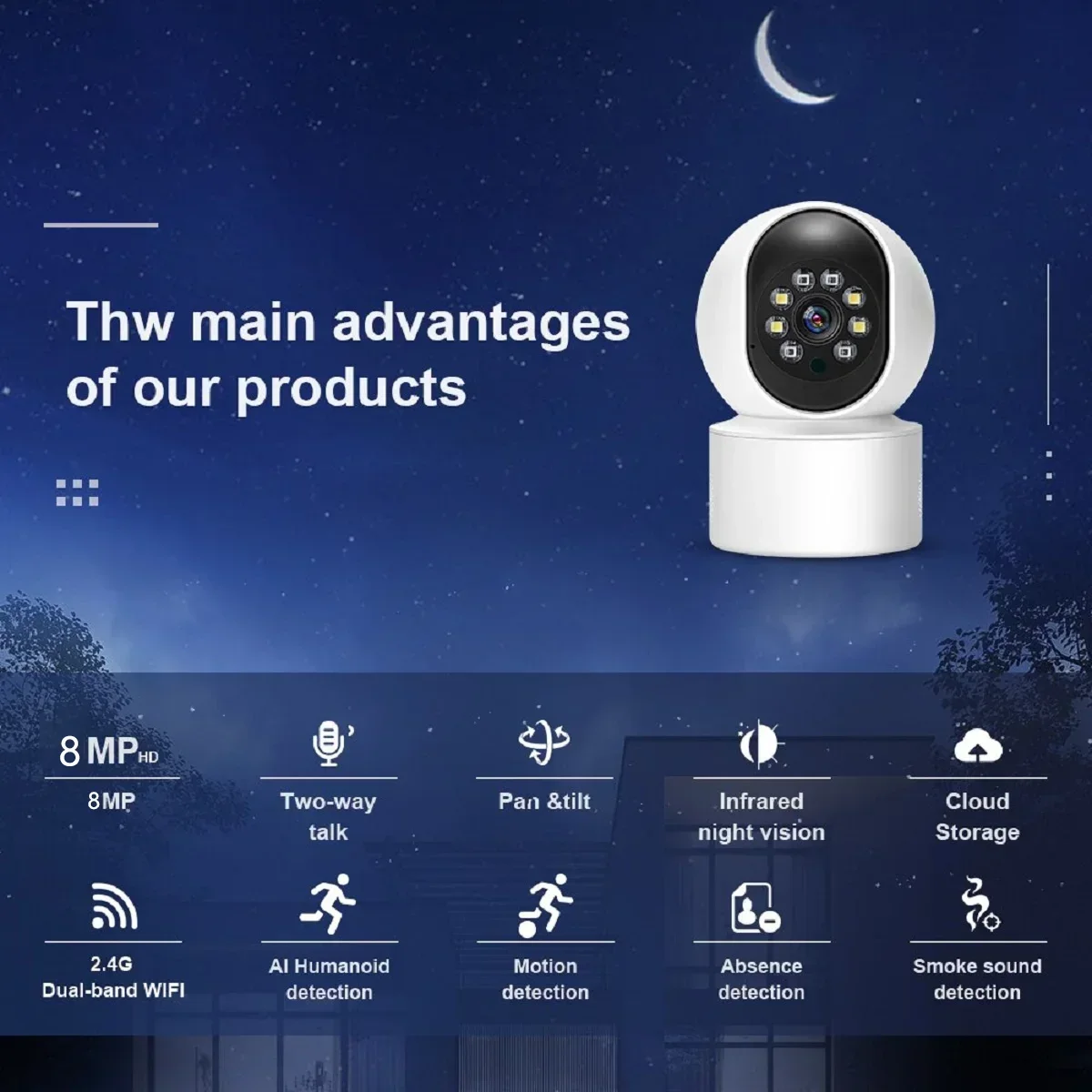 8MP Smart WiFi IP Camera Indoor Home Security Baby Monitor PTZ Camera Automatic Tracking Video Two-way Audio Surveillance Camera 8MP Smart WiFi IP Camera Indoor Home Security Baby Monitor PTZ Camera Automatic Tracking Video Two-way Audio Surveillance Camera
