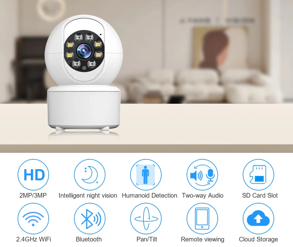 Smar HD 3MP Cloud Wireless IP Camera Intelligent Auto Tracking Of Human Home Security Surveillance CCTV Network Wifi Camera Smar HD 3MP Cloud Wireless IP Camera Intelligent Auto Tracking Of Human Home Security Surveillance CCTV Network Wifi Camera