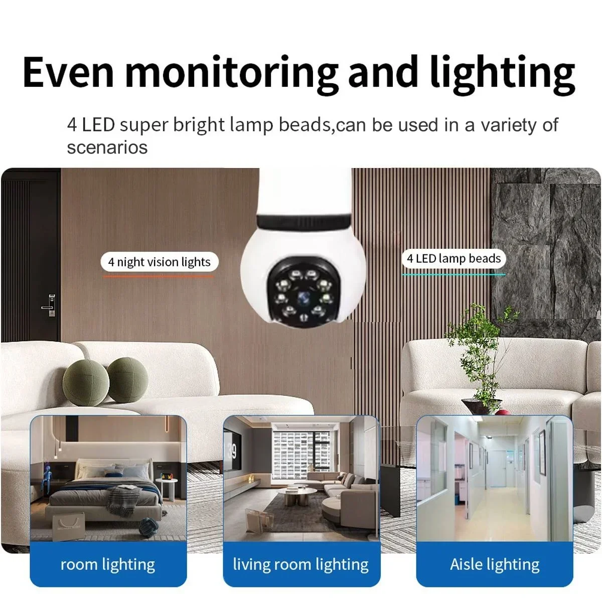 8MP E27 LED Bulb Camera WiFi Surveillance Camera HD PTZ 8X Zoom AI Tracking Indoor Video Color Night Vision Wireless Cam CCTV 8MP E27 LED Bulb Camera WiFi Surveillance Camera HD PTZ 8X Zoom AI Tracking Indoor Video Color Night Vision Wireless Cam CCTV