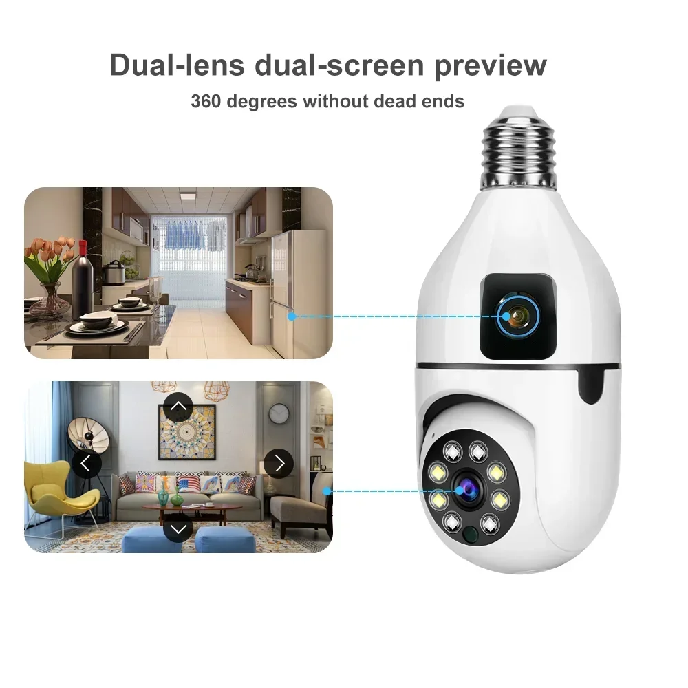 8MP E27 Bulb WIFI Camera 8X Zoom Dual Lens Indoor Surveillance Human Tracking Wireless Two-way Audio Cameras Color Night Vision 8MP E27 Bulb WIFI Camera 8X Zoom Dual Lens Indoor Surveillance Human Tracking Wireless Two-way Audio Cameras Color Night Vision