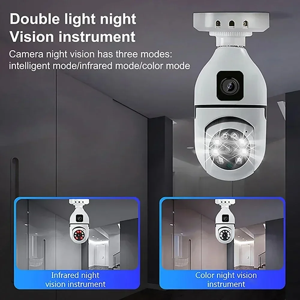 8MP E27 Bulb WIFI Camera 8X Zoom Dual Lens Indoor Surveillance Human Tracking Wireless Two-way Audio Cameras Color Night Vision 8MP E27 Bulb WIFI Camera 8X Zoom Dual Lens Indoor Surveillance Human Tracking Wireless Two-way Audio Cameras Color Night Vision