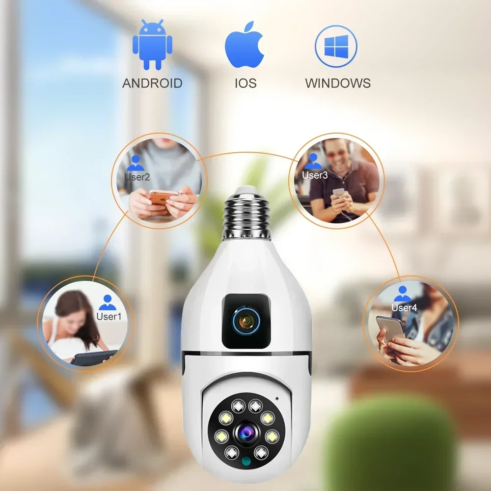 8MP E27 Bulb WIFI Camera 8X Zoom Dual Lens Indoor Surveillance Human Tracking Wireless Two-way Audio Cameras Color Night Vision 8MP E27 Bulb WIFI Camera 8X Zoom Dual Lens Indoor Surveillance Human Tracking Wireless Two-way Audio Cameras Color Night Vision