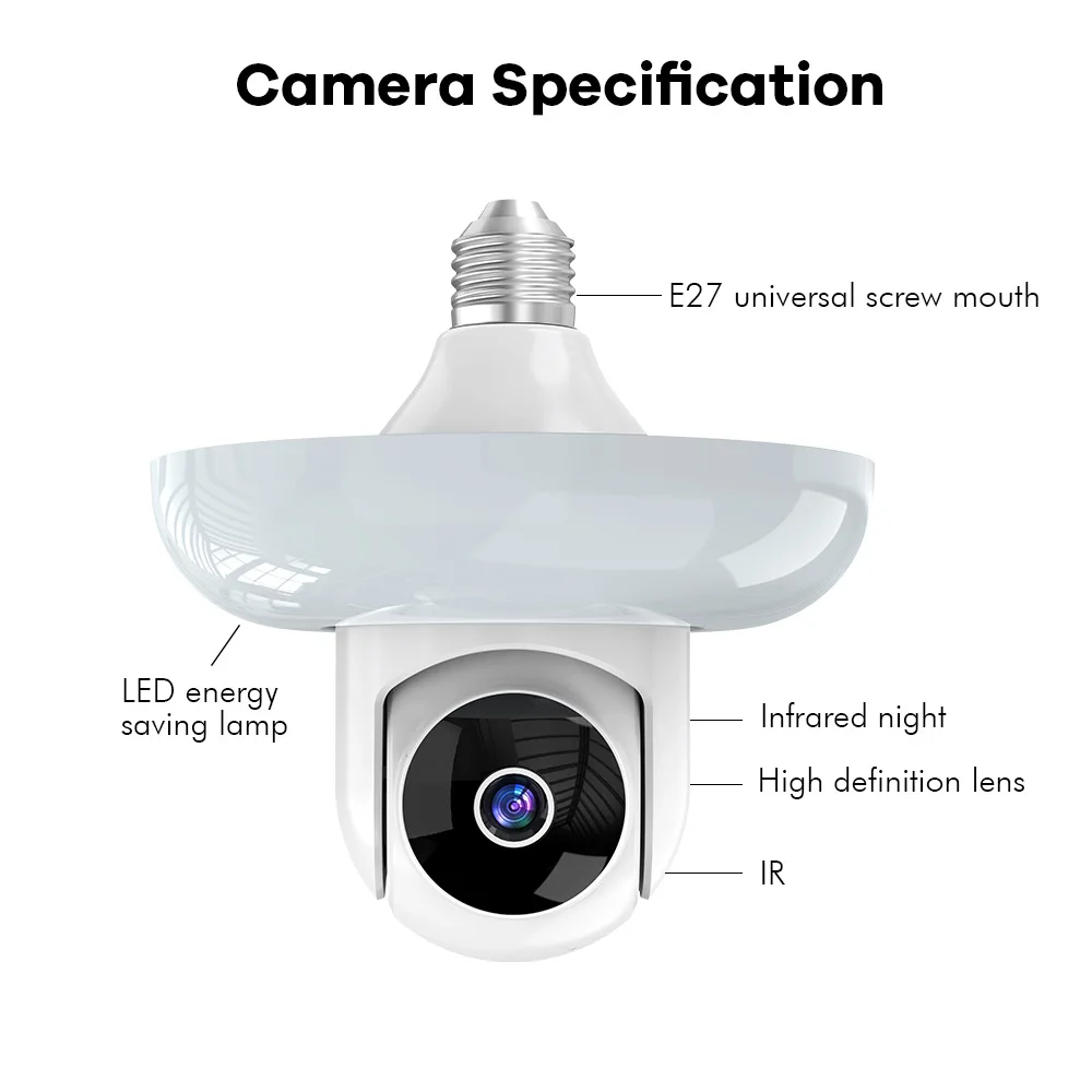 Three Lens Triple Screen 6MP Wireless Wifi E27 Light Bulb Camera V380Pro 360° PTZ Bulb Camera Home Security CCTV Baby Monitor Three Lens Triple Screen 6MP Wireless Wifi E27 Light Bulb Camera V380Pro 360° PTZ Bulb Camera Home Security CCTV Baby Monitor