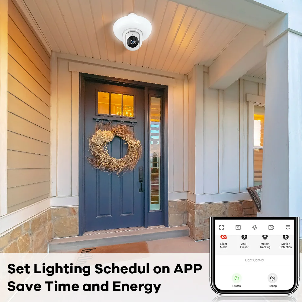 Three Lens Triple Screen 6MP Wireless Wifi E27 Light Bulb Camera V380Pro 360° PTZ Bulb Camera Home Security CCTV Baby Monitor Three Lens Triple Screen 6MP Wireless Wifi E27 Light Bulb Camera V380Pro 360° PTZ Bulb Camera Home Security CCTV Baby Monitor