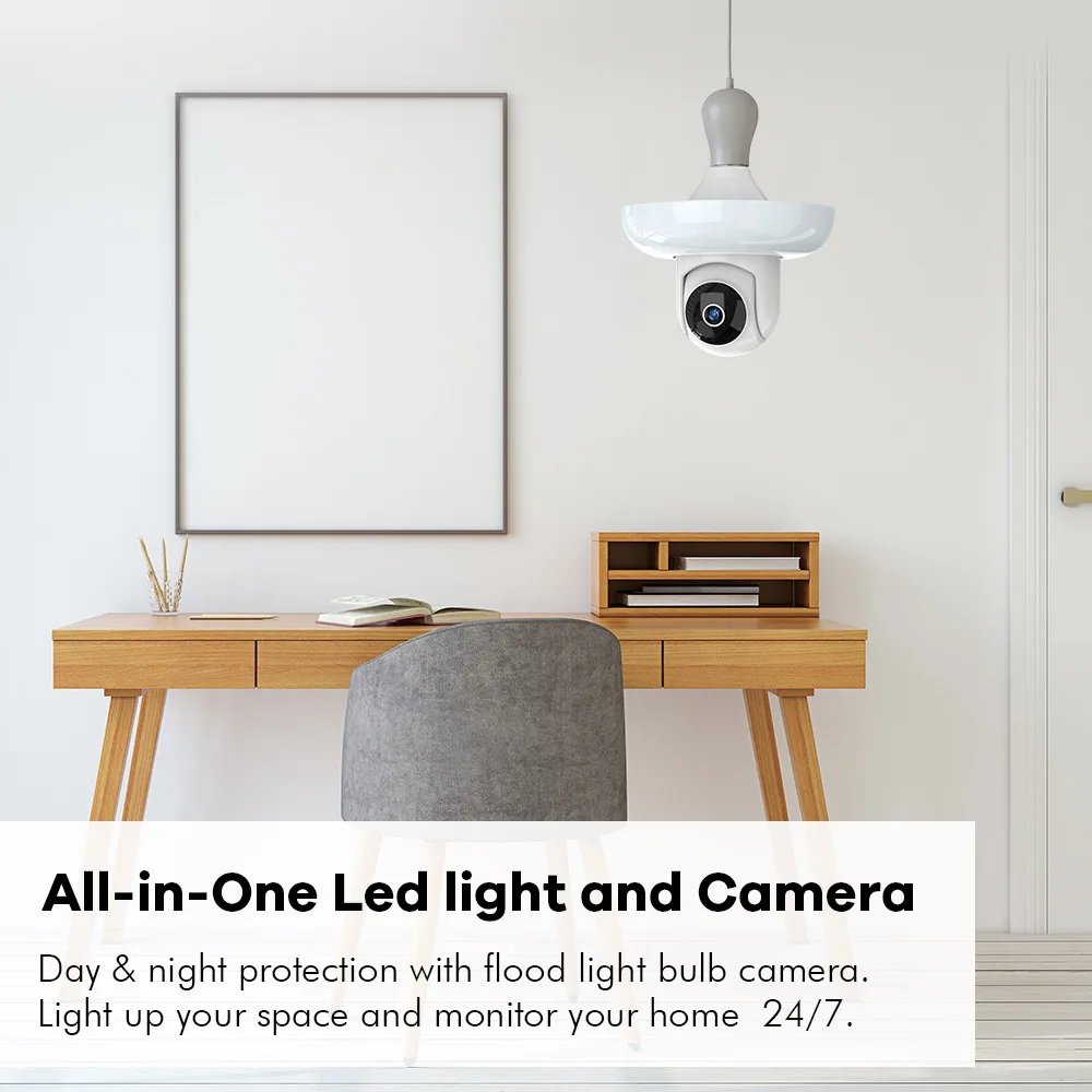 Three Lens Triple Screen 6MP Wireless Wifi E27 Light Bulb Camera V380Pro 360° PTZ Bulb Camera Home Security CCTV Baby Monitor Three Lens Triple Screen 6MP Wireless Wifi E27 Light Bulb Camera V380Pro 360° PTZ Bulb Camera Home Security CCTV Baby Monitor