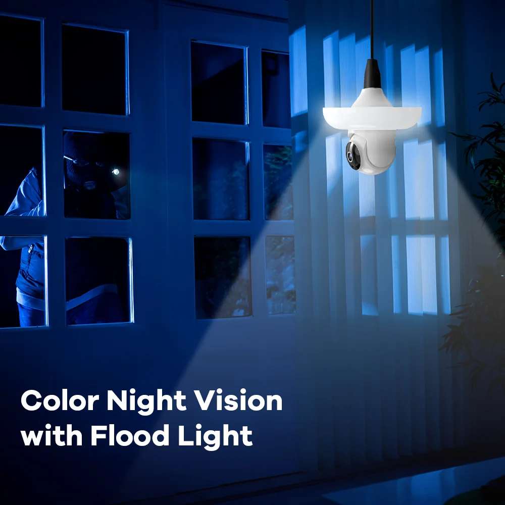 Three Lens Triple Screen 6MP Wireless Wifi E27 Light Bulb Camera V380Pro 360° PTZ Bulb Camera Home Security CCTV Baby Monitor Three Lens Triple Screen 6MP Wireless Wifi E27 Light Bulb Camera V380Pro 360° PTZ Bulb Camera Home Security CCTV Baby Monitor