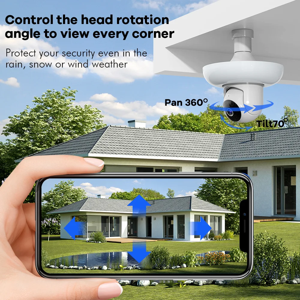Three Lens Triple Screen 6MP Wireless Wifi E27 Light Bulb Camera V380Pro 360° PTZ Bulb Camera Home Security CCTV Baby Monitor Three Lens Triple Screen 6MP Wireless Wifi E27 Light Bulb Camera V380Pro 360° PTZ Bulb Camera Home Security CCTV Baby Monitor