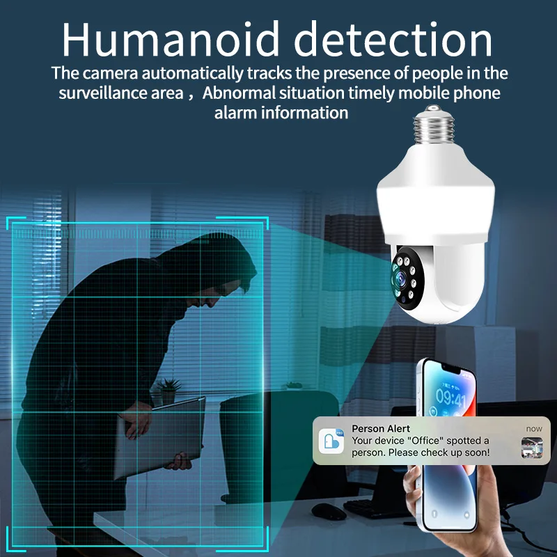3MP Bulb WiFi Camera LED Bulb Smart IP Camera Smart home Lamp HD Security Cameras Security Protection Surveillance PTZ Camera 3MP Bulb WiFi Camera LED Bulb Smart IP Camera Smart home Lamp HD Security Cameras Security Protection Surveillance PTZ Camera