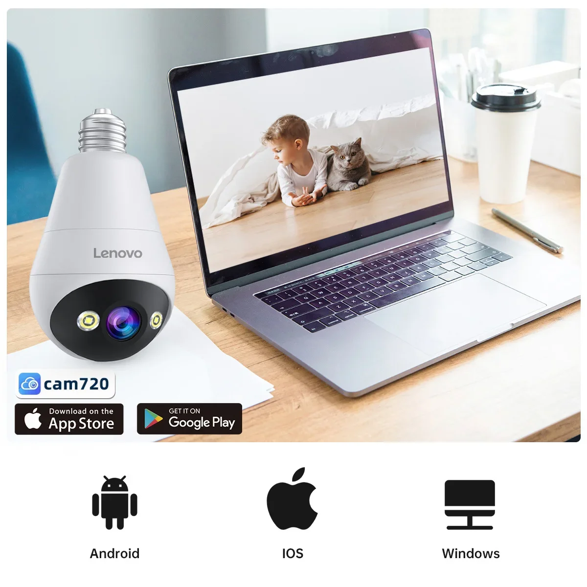 Lenovo 3MP E27 Bulb IP WiFi Camera Indoor Video Surveillance Camera Color Night AI Tracking Smart Home Baby Monitor CCTV Camera Lenovo 3MP E27 Bulb IP WiFi Camera Indoor Video Surveillance Camera Color Night AI Tracking Smart Home Baby Monitor CCTV Camera