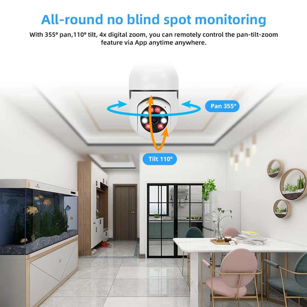 HONTUSEC YI IOT 5G 2.4G 4MP Wifi Bulb Camera Color Night Vision Security Camera Two Way Audio Auto Tracking PTZ Baby Monitor HONTUSEC YI IOT 5G 2.4G 4MP Wifi Bulb Camera Color Night Vision Security Camera Two Way Audio Auto Tracking PTZ Baby Monitor