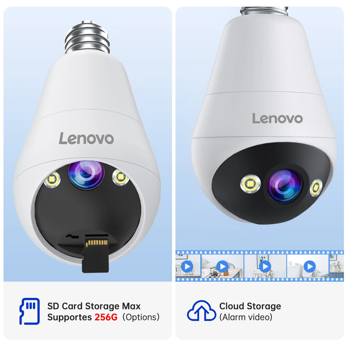 Lenovo 3MP WIFI E27 Bulb Security Camera Full Color Night Vision Two-Way Voice Intercom Smart Home Wireless Camera Lenovo 3MP WIFI E27 Bulb Security Camera Full Color Night Vision Two-Way Voice Intercom Smart Home Wireless Camera