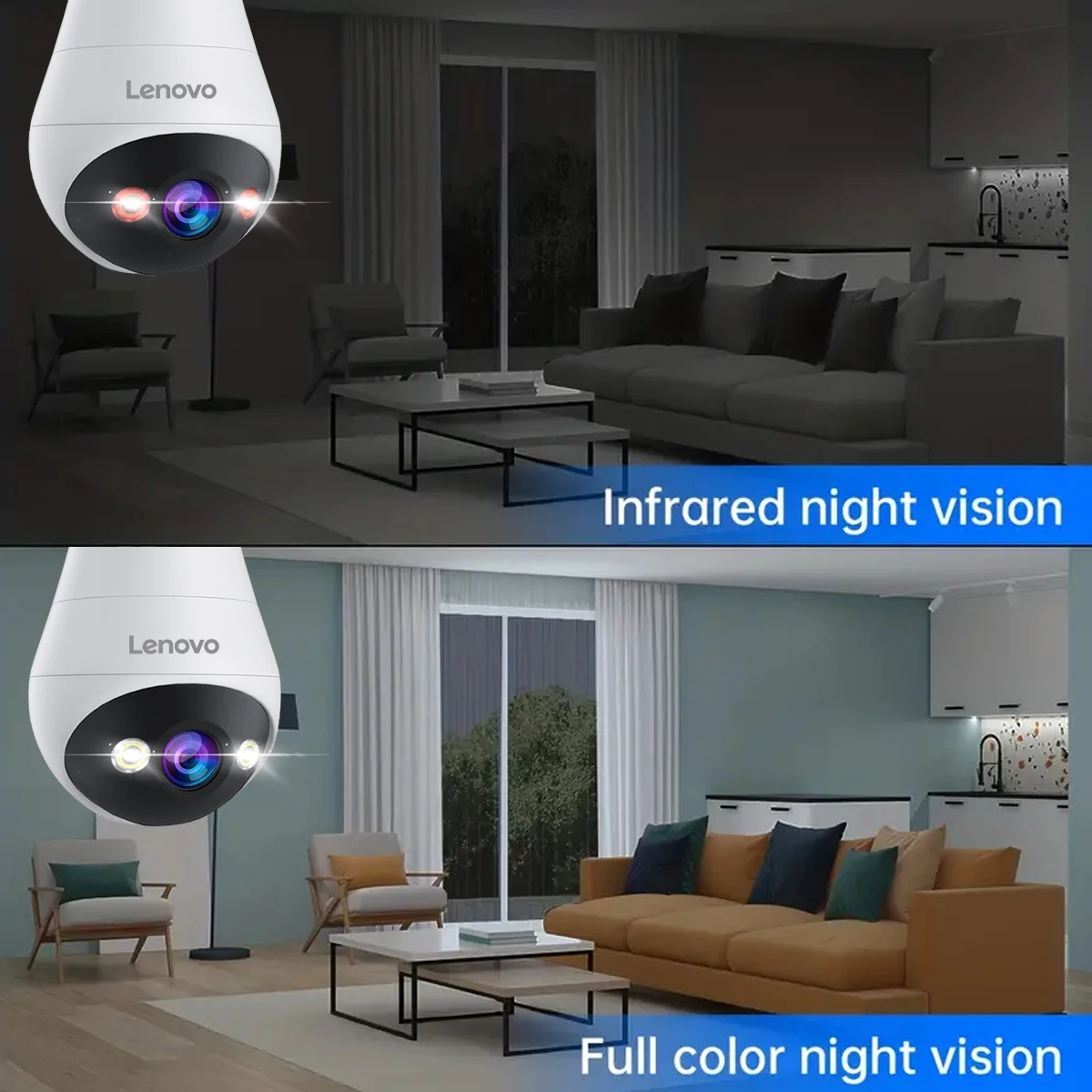 Lenovo 3MP WIFI E27 Bulb Security Camera Full Color Night Vision Two-Way Voice Intercom Smart Home Wireless Camera Lenovo 3MP WIFI E27 Bulb Security Camera Full Color Night Vision Two-Way Voice Intercom Smart Home Wireless Camera