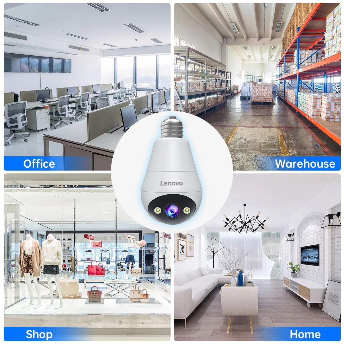 Lenovo 3MP WIFI E27 Bulb Security Camera Full Color Night Vision Two-Way Voice Intercom Smart Home Wireless Camera Lenovo 3MP WIFI E27 Bulb Security Camera Full Color Night Vision Two-Way Voice Intercom Smart Home Wireless Camera