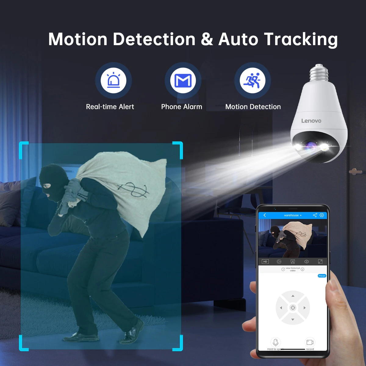 Lenovo 3MP WIFI E27 Bulb Security Camera Full Color Night Vision Two-Way Voice Intercom Smart Home Wireless Camera Lenovo 3MP WIFI E27 Bulb Security Camera Full Color Night Vision Two-Way Voice Intercom Smart Home Wireless Camera