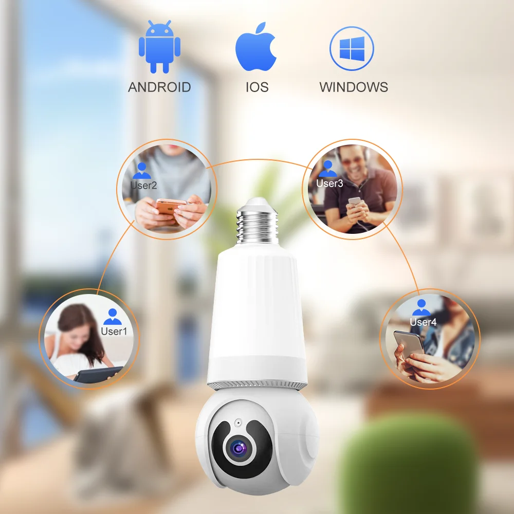 8MP E27 Bulb Camera Wifi Surveillance With LED Bulb CCTV PTZ AI Tracking Two-way Audio Night Vision 10X Zoom Wireless Cam 2 in 1 8MP E27 Bulb Camera Wifi Surveillance With LED Bulb CCTV PTZ AI Tracking Two-way Audio Night Vision 10X Zoom Wireless Cam 2 in 1