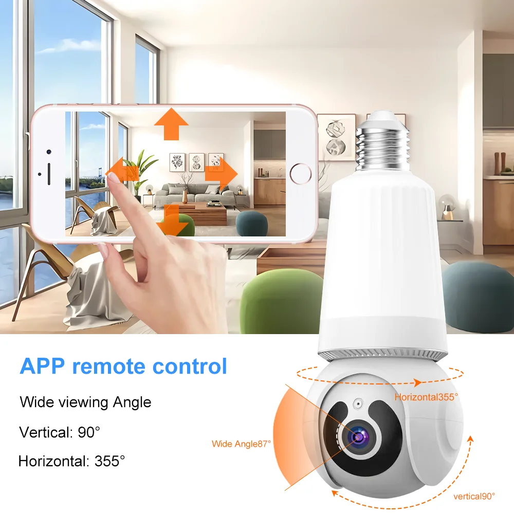 8MP E27 Bulb Camera Wifi Surveillance With LED Bulb CCTV PTZ AI Tracking Two-way Audio Night Vision 10X Zoom Wireless Cam 2 in 1 8MP E27 Bulb Camera Wifi Surveillance With LED Bulb CCTV PTZ AI Tracking Two-way Audio Night Vision 10X Zoom Wireless Cam 2 in 1