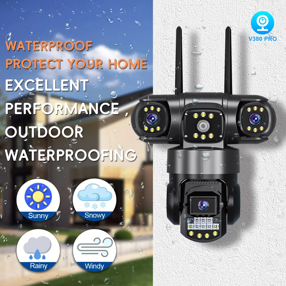 V380 Pro WiFi IP Camera Outdoor 12MP 6K Triple Lenses Triple Screens Security Video Monitor Night Vision Waterproof CCTV Cameras V380 Pro WiFi IP Camera Outdoor 12MP 6K Triple Lenses Triple Screens Security Video Monitor Night Vision Waterproof CCTV Cameras