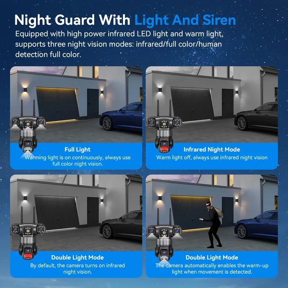 V380 Pro WiFi IP Camera Outdoor 12MP 6K Triple Lenses Triple Screens Security Video Monitor Night Vision Waterproof CCTV Cameras V380 Pro WiFi IP Camera Outdoor 12MP 6K Triple Lenses Triple Screens Security Video Monitor Night Vision Waterproof CCTV Cameras