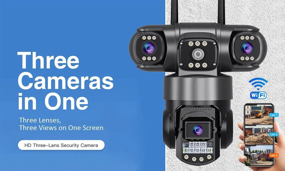 V380 Pro WiFi IP Camera Outdoor 12MP 6K Triple Lenses Triple Screens Security Video Monitor Night Vision Waterproof CCTV Cameras V380 Pro WiFi IP Camera Outdoor 12MP 6K Triple Lenses Triple Screens Security Video Monitor Night Vision Waterproof CCTV Cameras