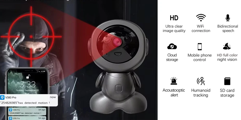 5MP Wireless WiFi Indoor Surveillance Camera Night Vision PTZ Two-way Voice Security Protection Smart Home Webcam Robot Camera 5MP Wireless WiFi Indoor Surveillance Camera Night Vision PTZ Two-way Voice Security Protection Smart Home Webcam Robot Camera