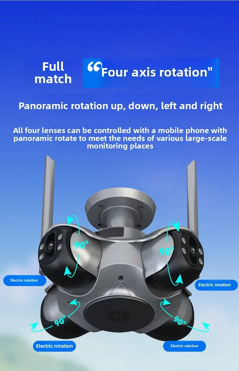 ANSVICAM 10K 20MP HD Four Screens WiFi IP Camera Wireless Outdoor PTZ Four Lens Human Auto Tracking Surveillance Cameras FFVideo ANSVICAM 10K 20MP HD Four Screens WiFi IP Camera Wireless Outdoor PTZ Four Lens Human Auto Tracking Surveillance Cameras FFVideo
