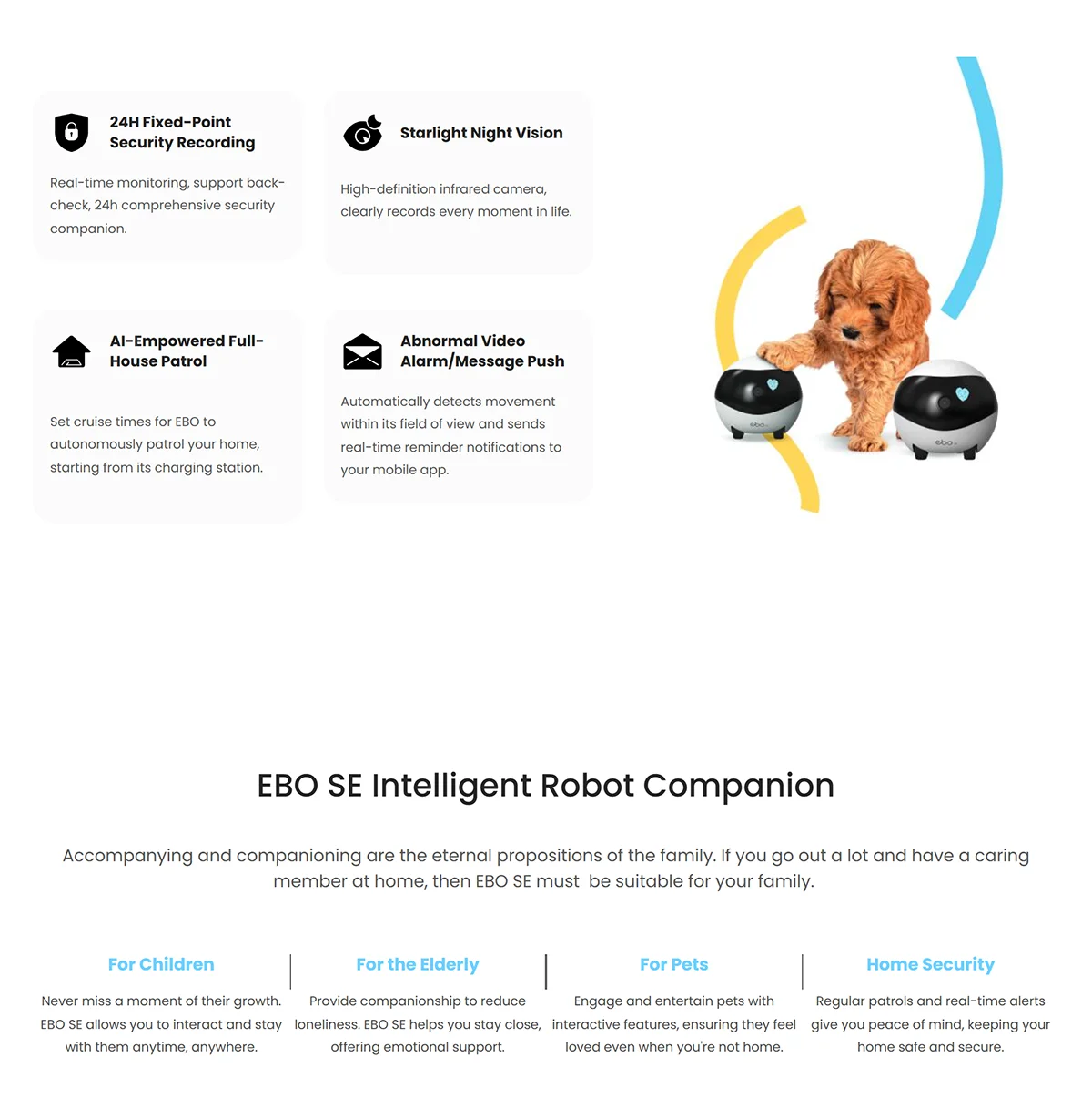 Enabot EBO SE Camera Robot for Dog Cat Baby 1080P Home Security Pet Camera Startlight Night Vision Wireless Remote Control Enabot EBO SE Camera Robot for Dog Cat Baby 1080P Home Security Pet Camera Startlight Night Vision Wireless Remote Control