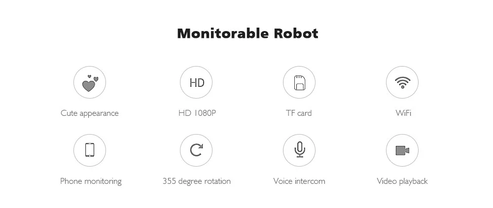 ESCAM 1080P Robot IP Camera Home Security Wifi Camera Night Vision Baby Monitor CCTV Camera Robot Intelligent Tracking YCC365APP ESCAM 1080P Robot IP Camera Home Security Wifi Camera Night Vision Baby Monitor CCTV Camera Robot Intelligent Tracking YCC365APP