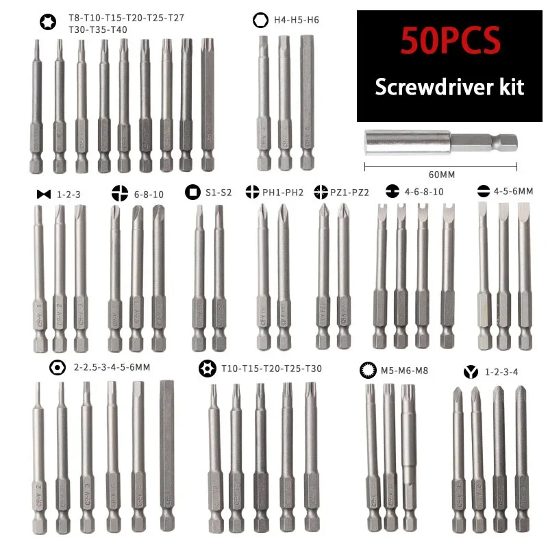 36/50PCS Extended Batch Head Rod Set Cross Word Lengthened Screwdriver Bit Extension Rod Batch Head Electric Drill Set Tool 36/50PCS Extended Batch Head Rod Set Cross Word Lengthened Screwdriver Bit Extension Rod Batch Head Electric Drill Set Tool
