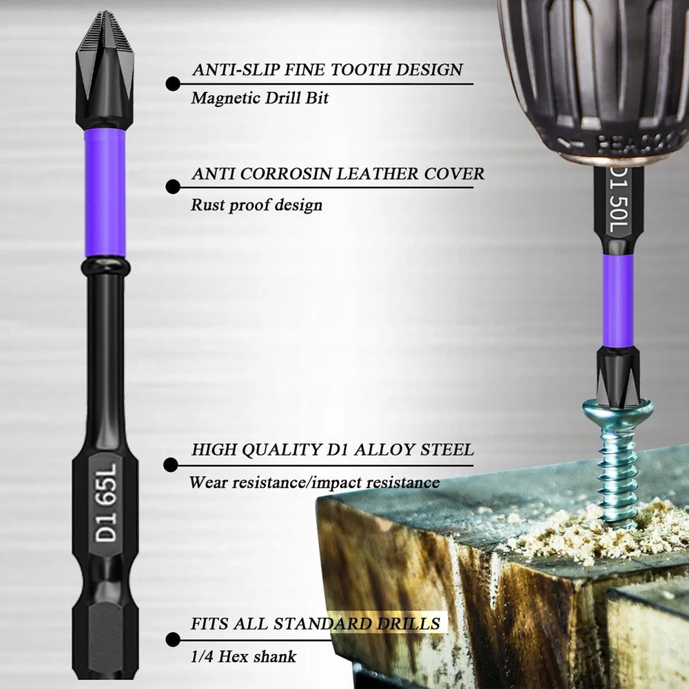 6/12 Pcs Magnetic Screwdriver Bits Non-slip Shockproof Phillips Impact Bits Hex Shank Alloy Steel Bits Suitable for Power Tools 6/12 Pcs Magnetic Screwdriver Bits Non-slip Shockproof Phillips Impact Bits Hex Shank Alloy Steel Bits Suitable for Power Tools