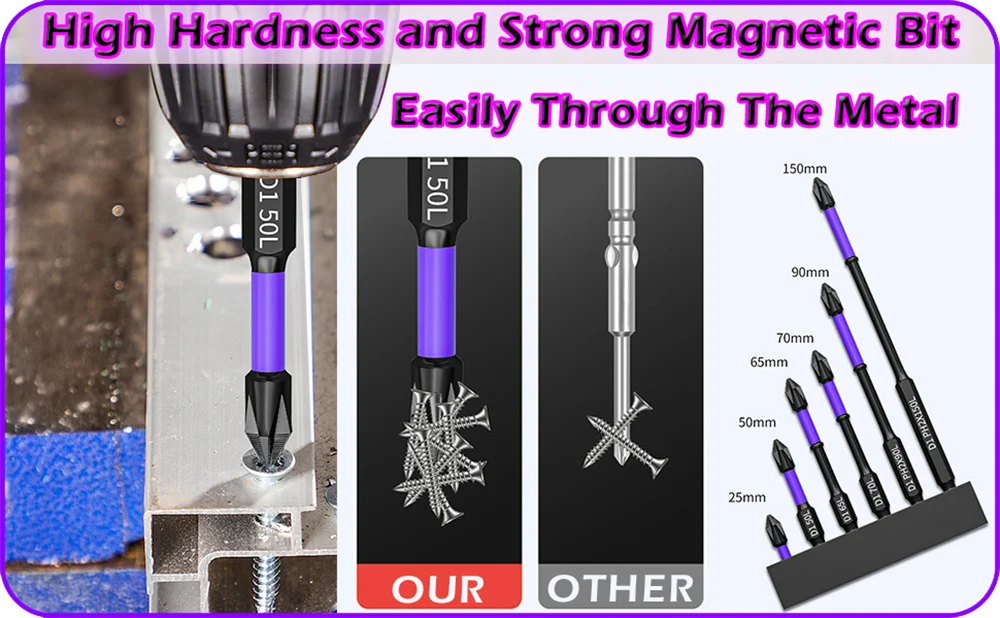 6/12 Pcs Magnetic Screwdriver Bits Non-slip Shockproof Phillips Impact Bits Hex Shank Alloy Steel Bits Suitable for Power Tools 6/12 Pcs Magnetic Screwdriver Bits Non-slip Shockproof Phillips Impact Bits Hex Shank Alloy Steel Bits Suitable for Power Tools