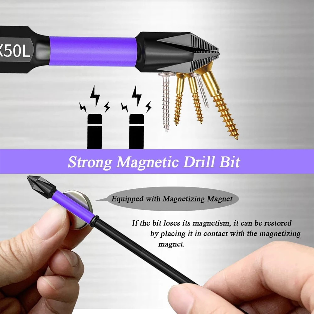 6/12 Pcs Magnetic Screwdriver Bits Non-slip Shockproof Phillips Impact Bits Hex Shank Alloy Steel Bits Suitable for Power Tools 6/12 Pcs Magnetic Screwdriver Bits Non-slip Shockproof Phillips Impact Bits Hex Shank Alloy Steel Bits Suitable for Power Tools