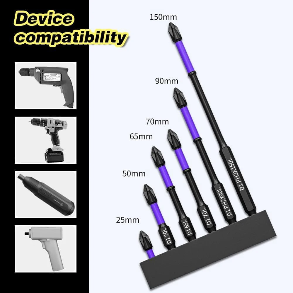 6/12 Pcs Magnetic Screwdriver Bits Non-slip Shockproof Phillips Impact Bits Hex Shank Alloy Steel Bits Suitable for Power Tools 6/12 Pcs Magnetic Screwdriver Bits Non-slip Shockproof Phillips Impact Bits Hex Shank Alloy Steel Bits Suitable for Power Tools