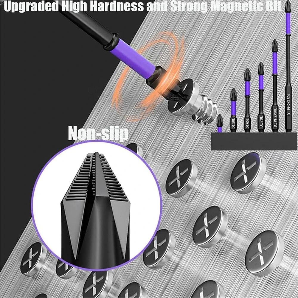 6/12 Pcs Magnetic Screwdriver Bits Non-slip Shockproof Phillips Impact Bits Hex Shank Alloy Steel Bits Suitable for Power Tools 6/12 Pcs Magnetic Screwdriver Bits Non-slip Shockproof Phillips Impact Bits Hex Shank Alloy Steel Bits Suitable for Power Tools
