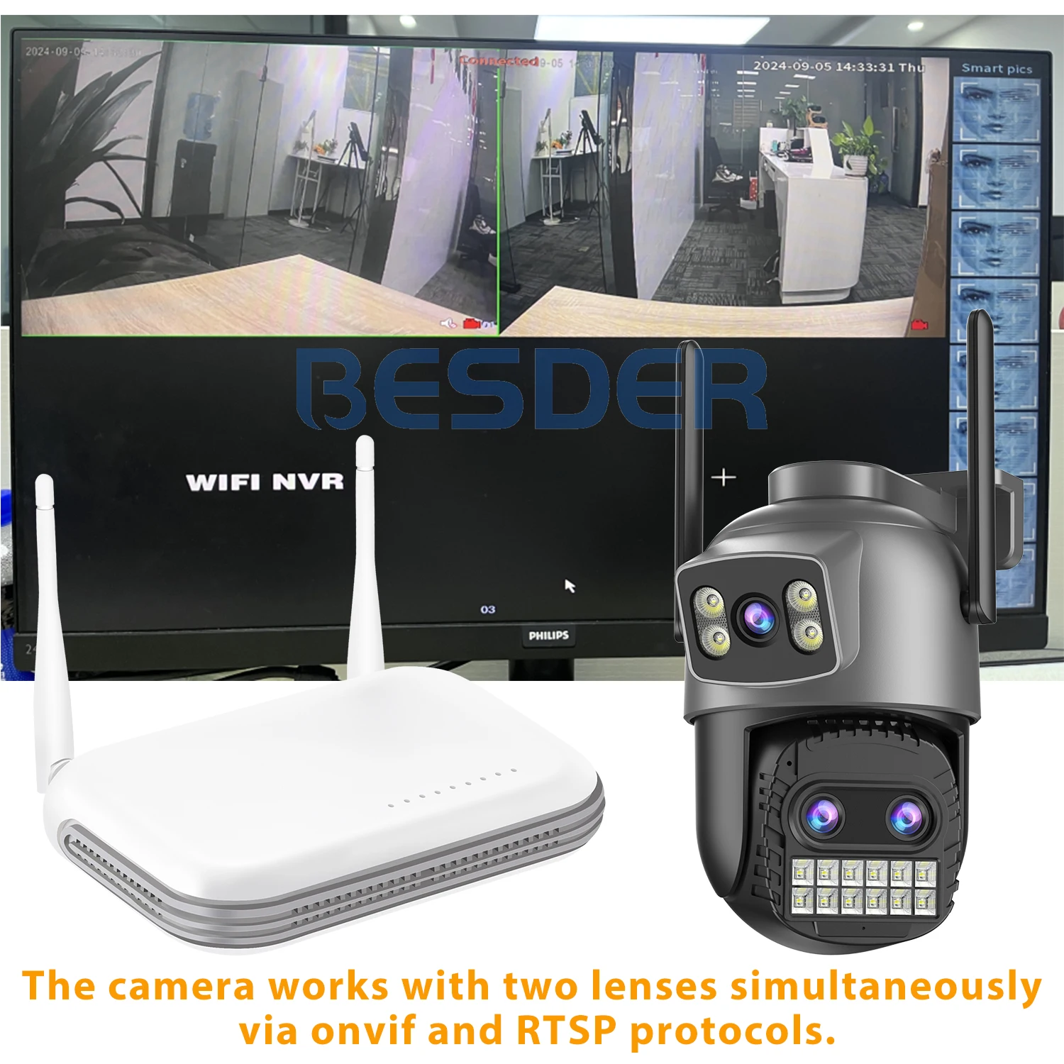 BESDER 15MP Wifi Camera PTZ Outdoor Dual Screen 10X Digital Zoom Human Detection 10MP Security IP Camera Surveillance O-Kam Pro BESDER 15MP Wifi Camera PTZ Outdoor Dual Screen 10X Digital Zoom Human Detection 10MP Security IP Camera Surveillance O-Kam Pro